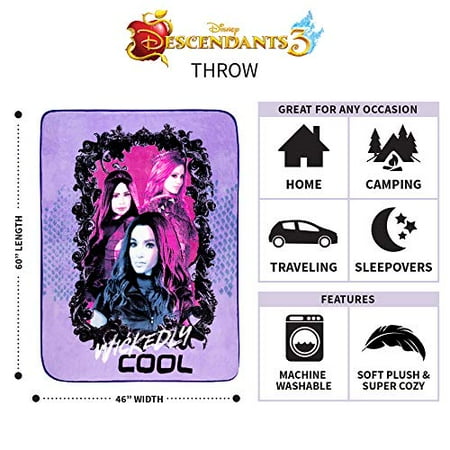 46 x 60 Franco Kids Bedding Super Soft Plush Throw Disney Descendants 3